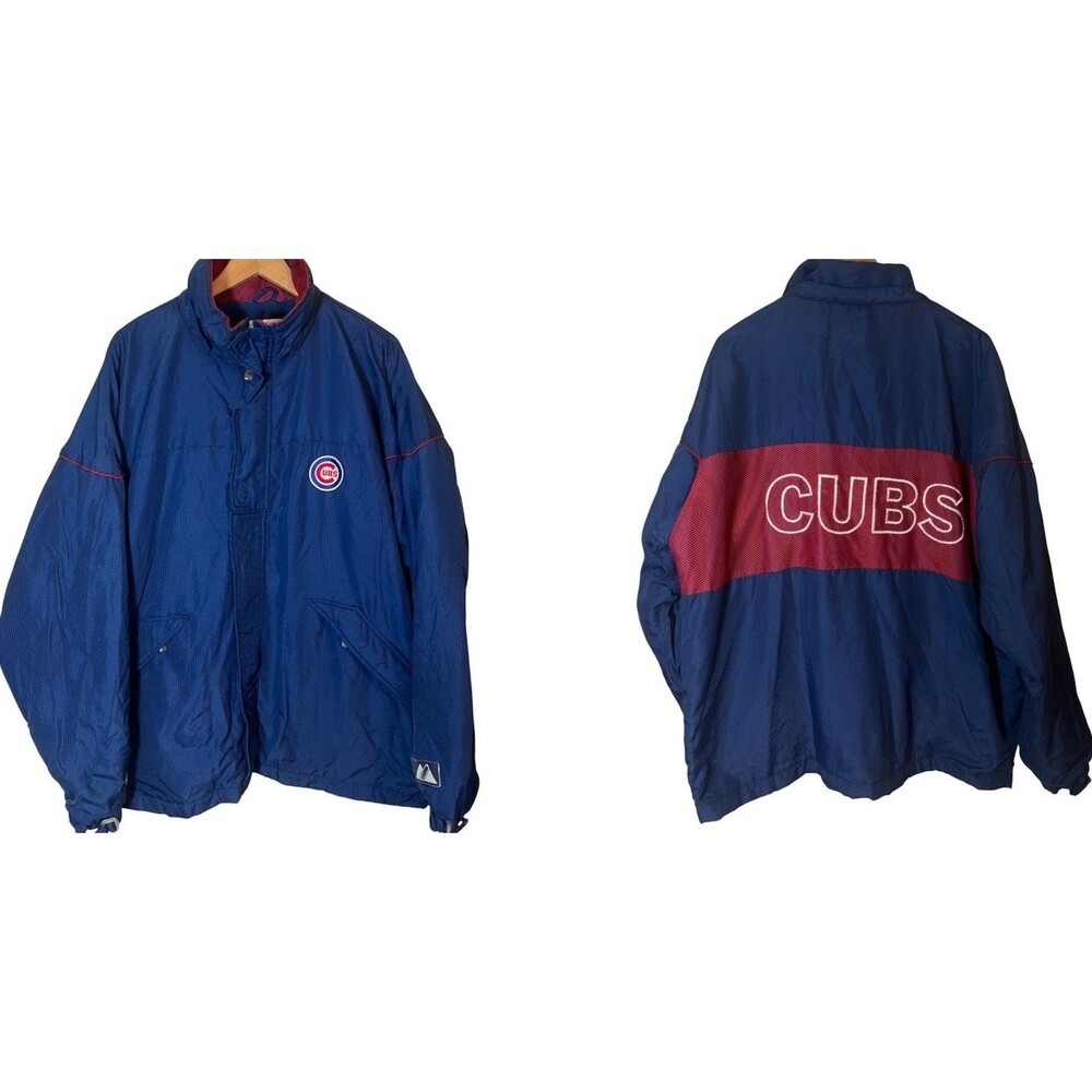 MLB Majestic Men's Fleece Lined Chicago Cubs Jacket - Size Large